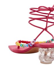 The Cubie Bead Sandal - Fuchsia Pink