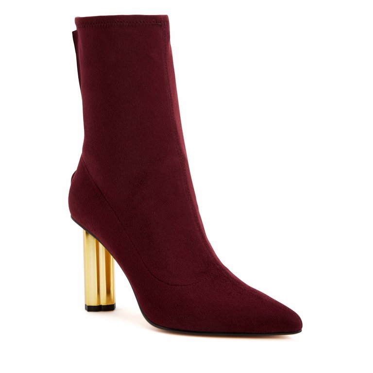 The Dellilah High Bootie - Burgundy - Burgundy