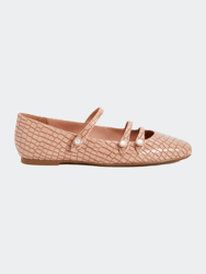 The Evie Button Flat - Butterscotch