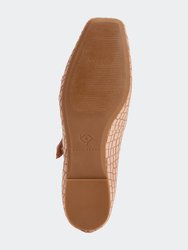 The Evie Button Flat - Butterscotch