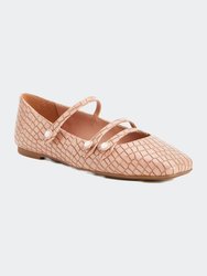 The Evie Button Flat - Butterscotch