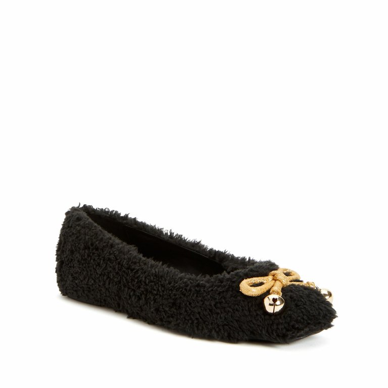 The Evie Christmas Flat - Black/Gold