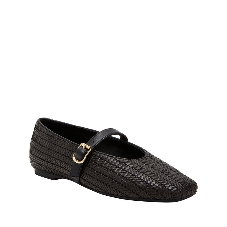 The Evie Mary Jane Woven - Black - Black