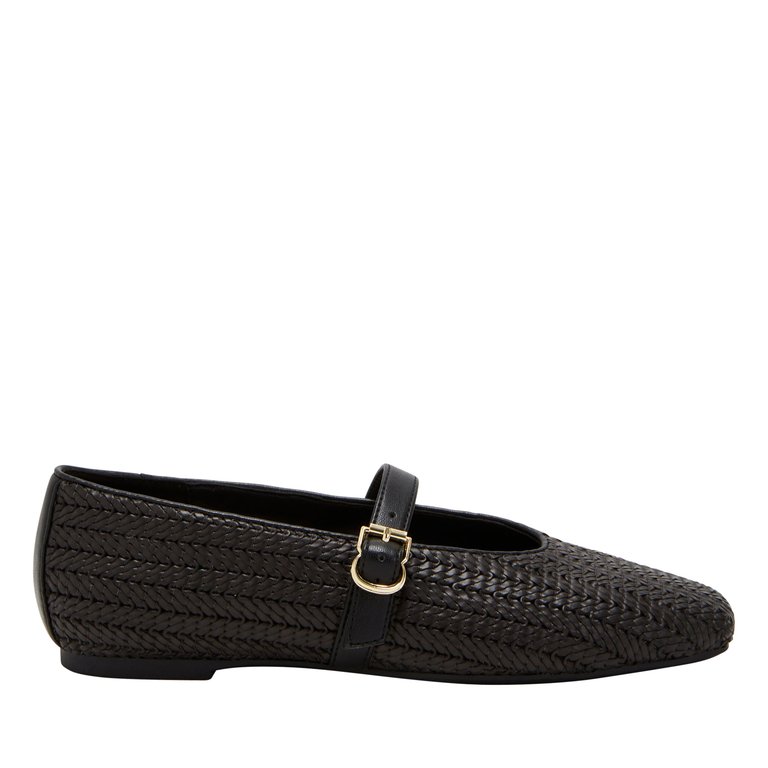 The Evie Mary Jane Woven - Black - Black