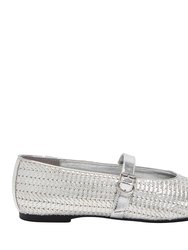 The Evie Mary Jane Woven - Silver - Silver