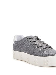 The Florral Sneaker - Silver