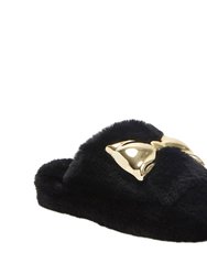 The Fuzzy Bow Slide - Black