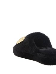 The Fuzzy Bow Slide - Black