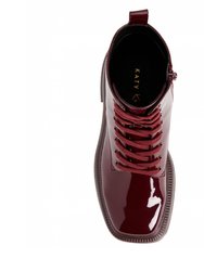 The Geli Combat Boot - Burgundy