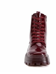 The Geli Combat Boot - Burgundy