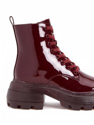 The Geli Combat Boot - Burgundy