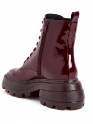 The Geli Combat Boot - Burgundy