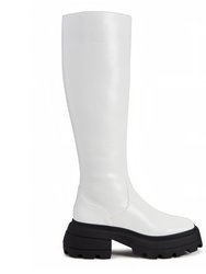 The Geli Solid Tall Boot - Optic White