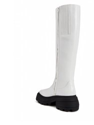 The Geli Solid Tall Boot - Optic White