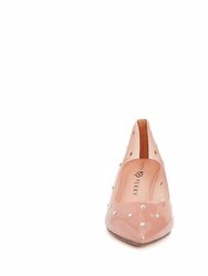 The Golden Studded Pump - Lt Tan