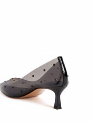 The Golden Studded Pump Sandal - Black