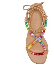 The Halie Bead Sandal - Biscotti Bright Multi