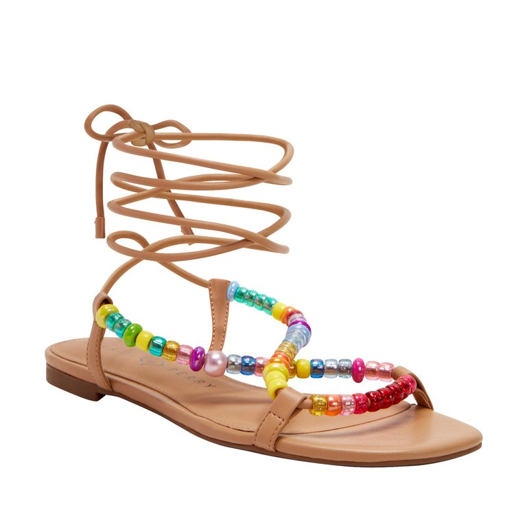 The Halie Bead Sandal - Biscotti Bright Multi