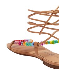 The Halie Bead Sandal - Biscotti Bright Multi