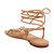 The Halie Bead Sandal - Biscotti/Gold