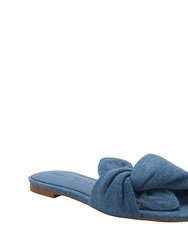 The Halie Bow Sandal - Blue Denim - Blue Denim