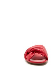 The Halie Bow Sandal - Luscious Red
