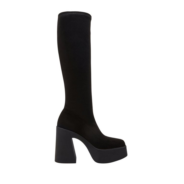 The Heightten Stretch Boot In Microsuede - Black - Black