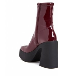 The Heightten Stretch Bootie - Burgundy