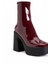 The Heightten Stretch Bootie - Burgundy - Burgundy