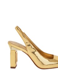 The Hollow Heel Sling Back - Gold