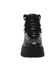 The Jenifer Lace Up Bootie - Black