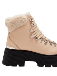 The Jenifer Lace Up Bootie - Pink Clay
