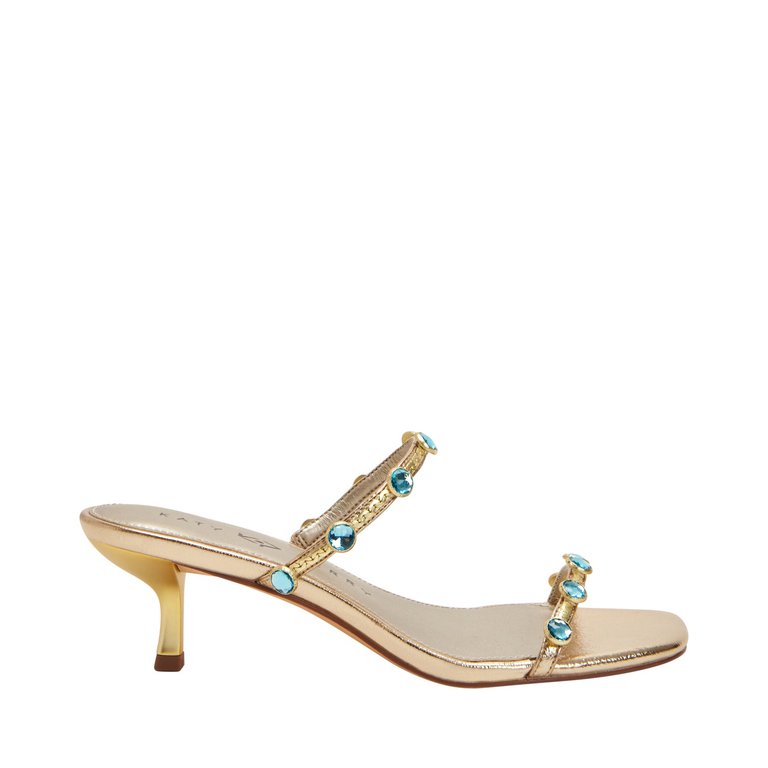 The Ladie Gemstone Sandal - Gold