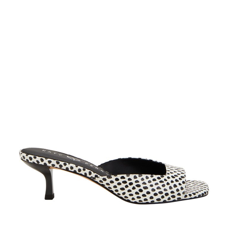 The Ladie Low Heel Sandal - Black White Multi