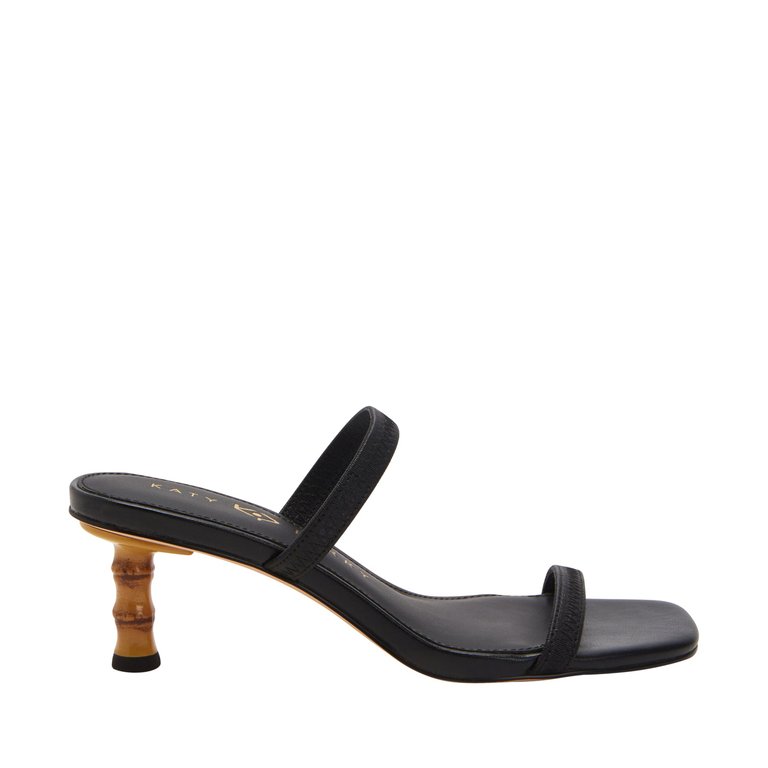 The Leilei Stretch Sandal - Black - Black