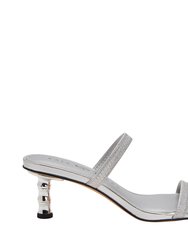 The Leilei Stretch Sandal - Silver - Silver