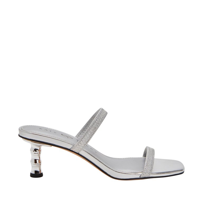 The Leilei Stretch Sandal - Silver - Silver