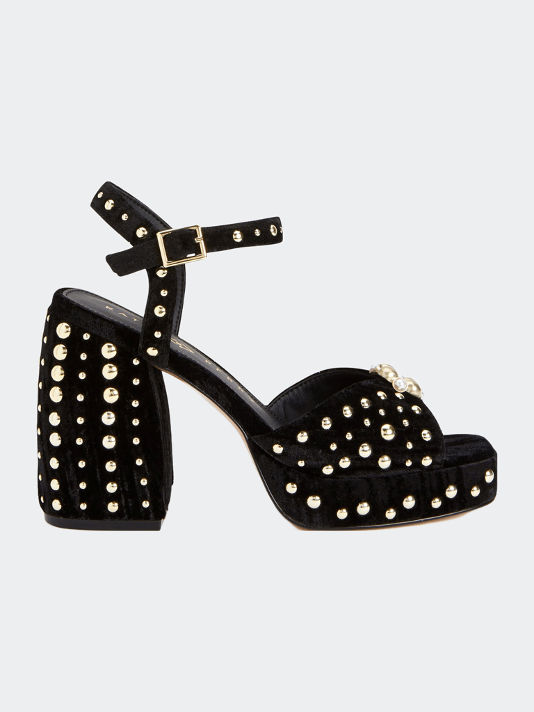 The Meadow Ornament Sandal - Black - Black