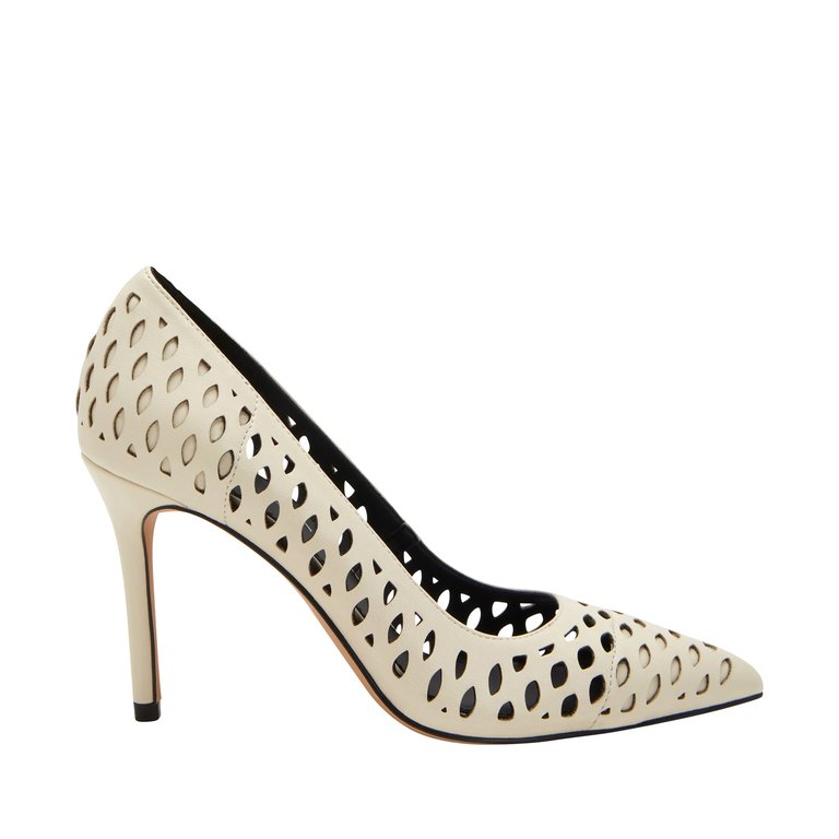 The Revival Fishnet Pump - Chalk