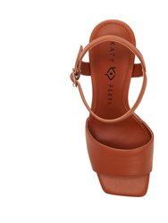 The Square Open Sandal - Ginger Biscuit