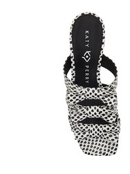 The Tooliped Bow  Sandal - Black White Multi
