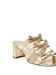The Tooliped Bow Sandal - Gold - Gold