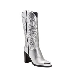 The Zaina Western Boot - Silver - Silver