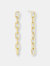 Elongated Thick Chain Link Earrings Long - Yellow Gold