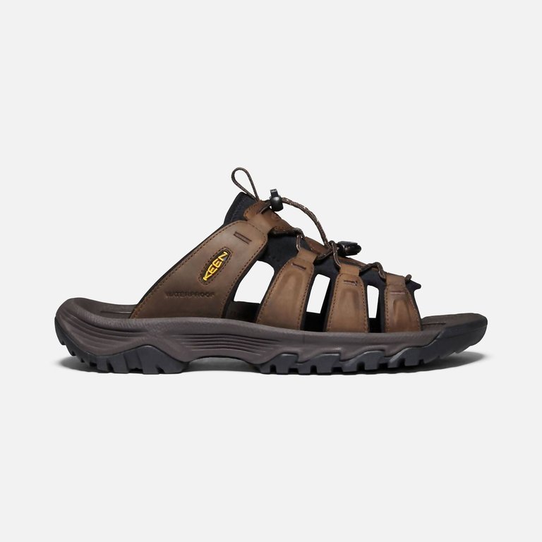 Men's Targhee Iii Leather Slide Sandal In Bison/mulch