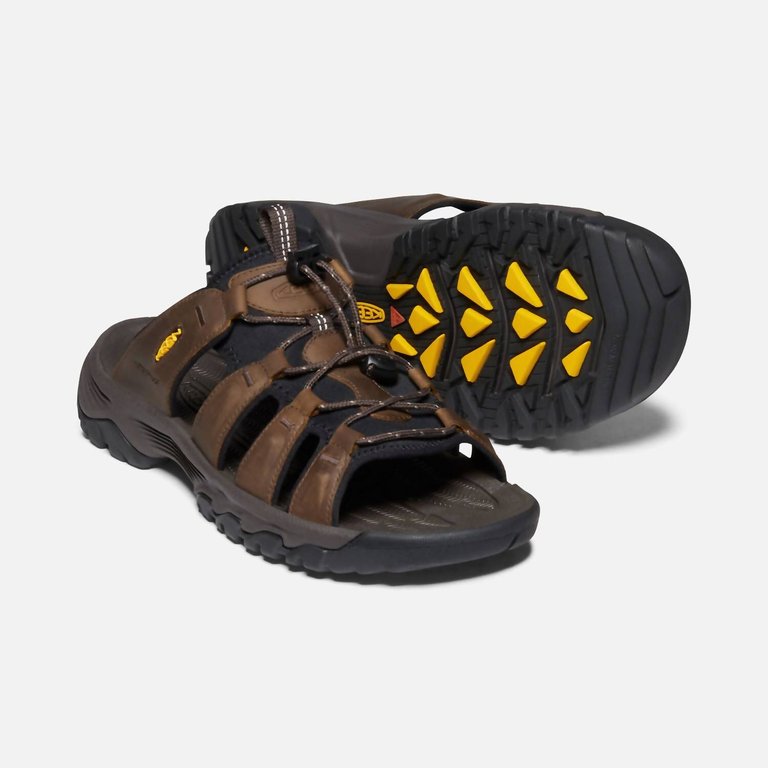 Men's Targhee Iii Leather Slide Sandal In Bison/mulch - Bison/Mulch