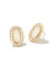 Baguette Ellie Stud Earrings In Gold Iridescent Drusy - Gold Iridescent Drusy