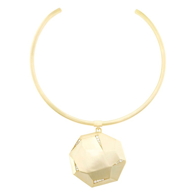 Connor Necklace In Gold Plated Brass/white Cz - Gold Plated Brass/white Cz