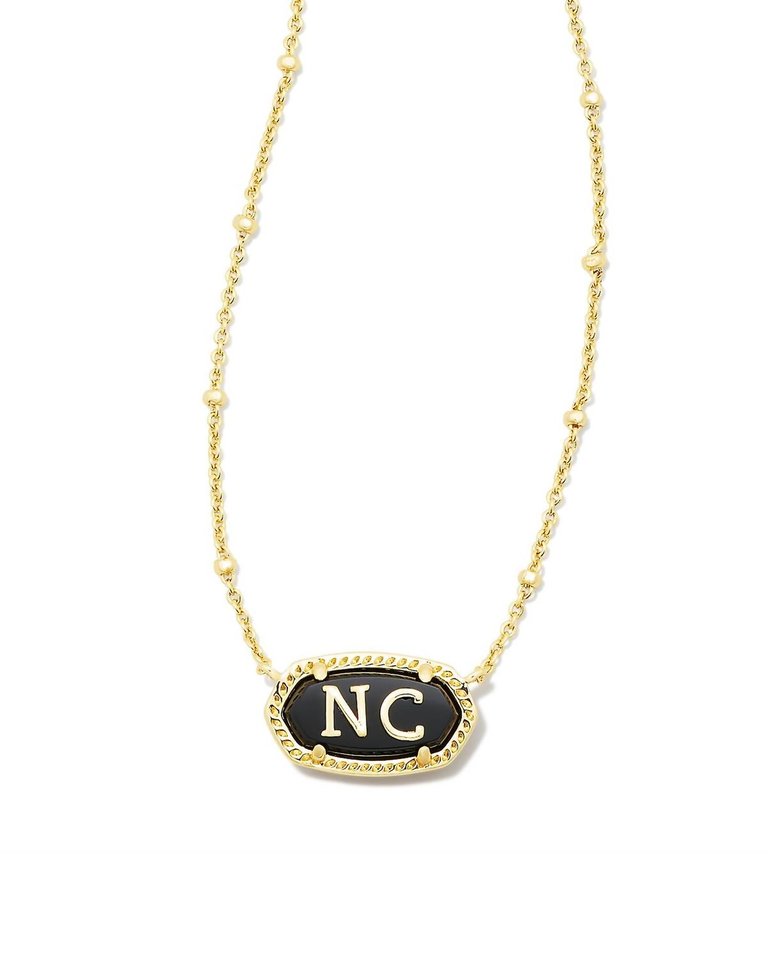 Elisa Gold North Carolina Necklace In Black Agate - Black Agate