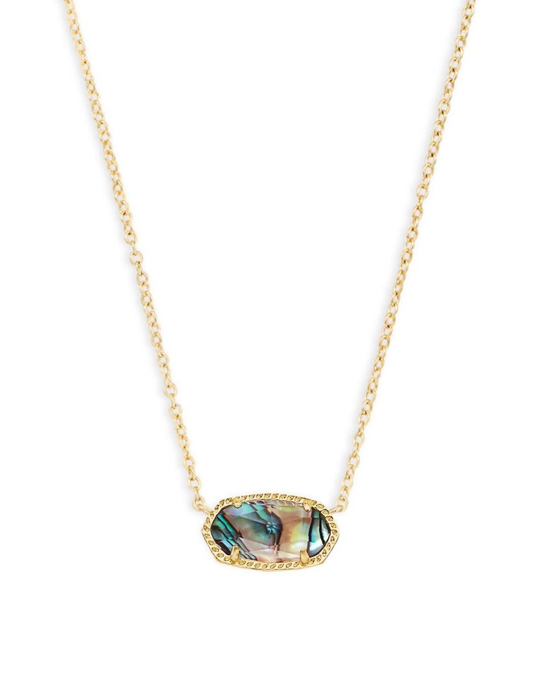 Elisa Short Pendant Necklace In Gold Abalone Shell - Gold Abalone Shell